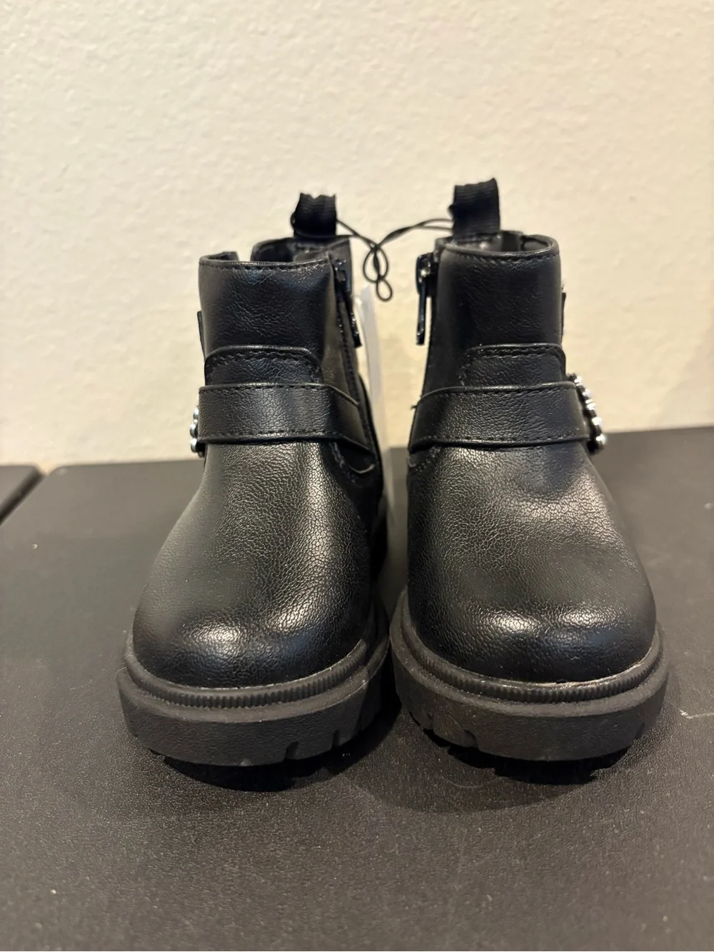 Toddler Girls' Evie Lug Sole Ankle Boots - Cat & Jack Black Size 5